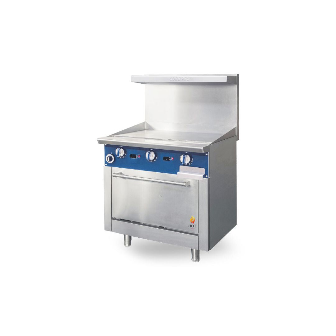 Gas Range with Built-In Convection Oven 36"w/24" Griddle top (Thermostat) HZ-CR36-24TG