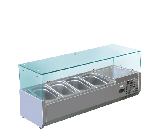 Refrigerated Topping Rail with Glass Guard COLD ZONE TR-55XG