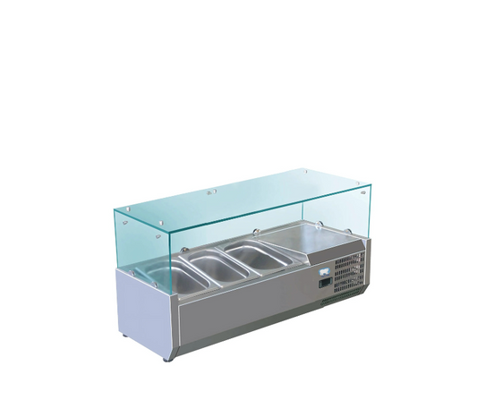 Refrigerated Topping Rail with Glass Guard COLD ZONE TR-40XG 